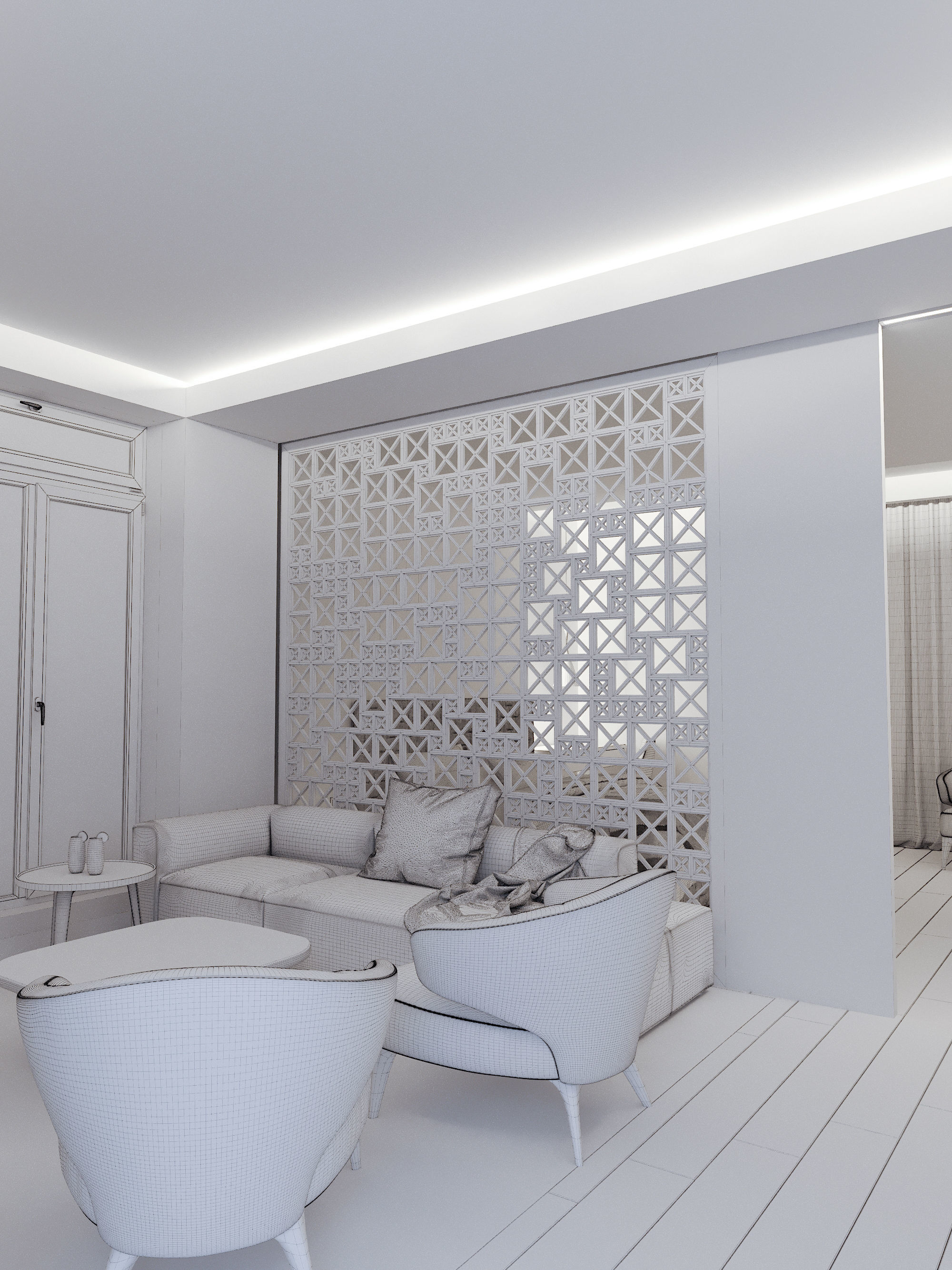 Modern Apartment for single people 3D model_20