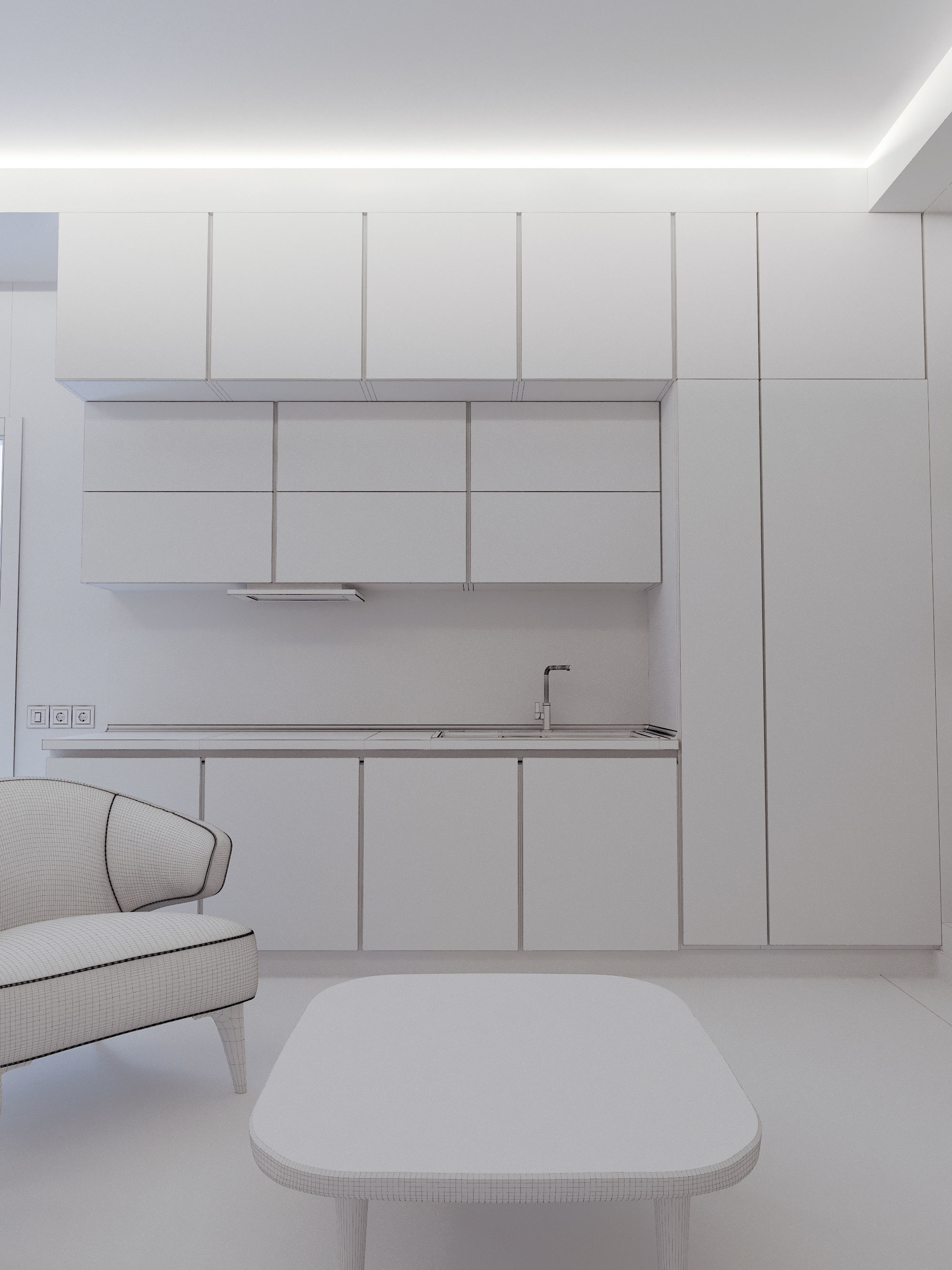 Modern Apartment for single people 3D model_22