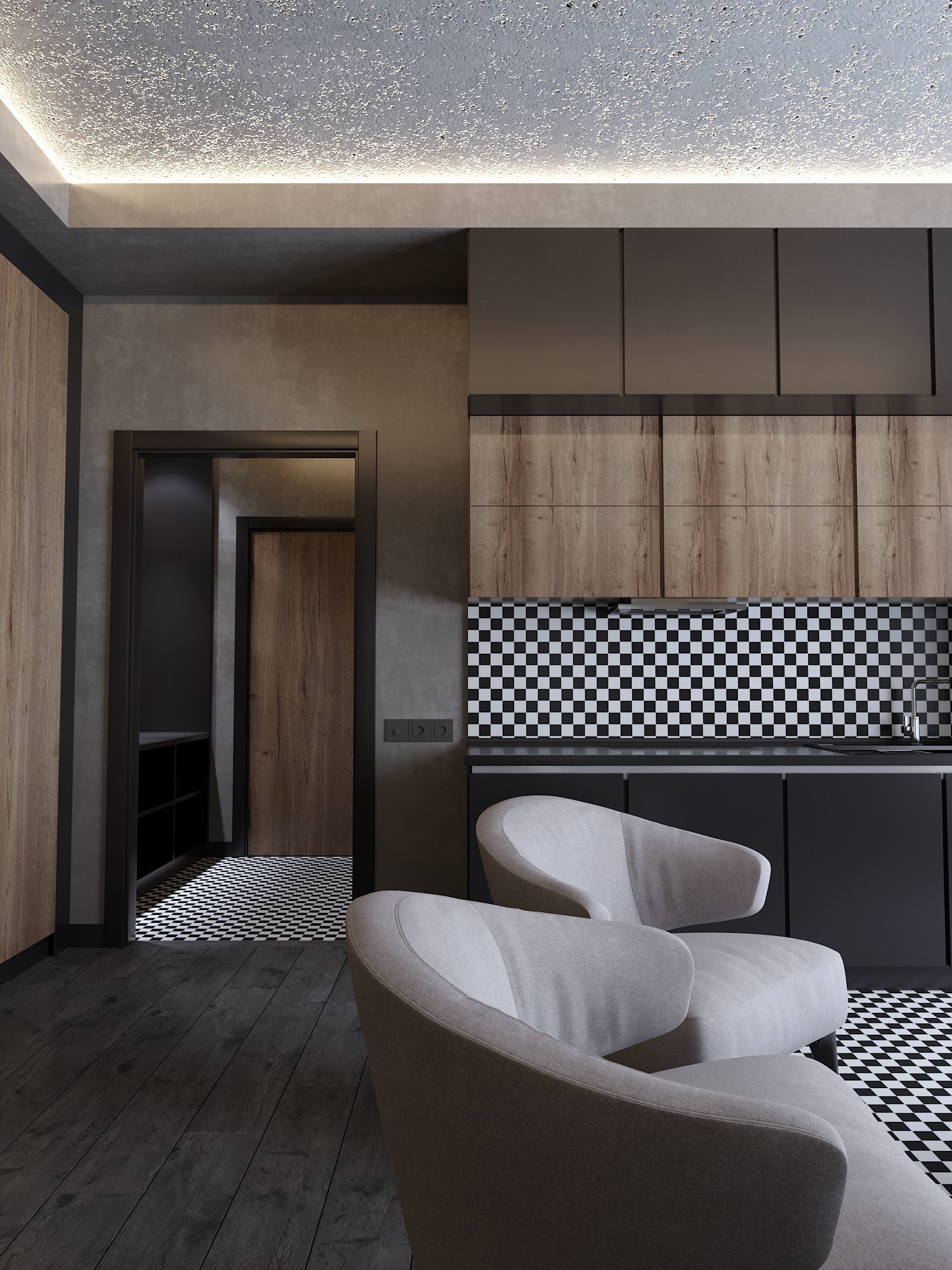 Modern Apartment for single people 3D model_14