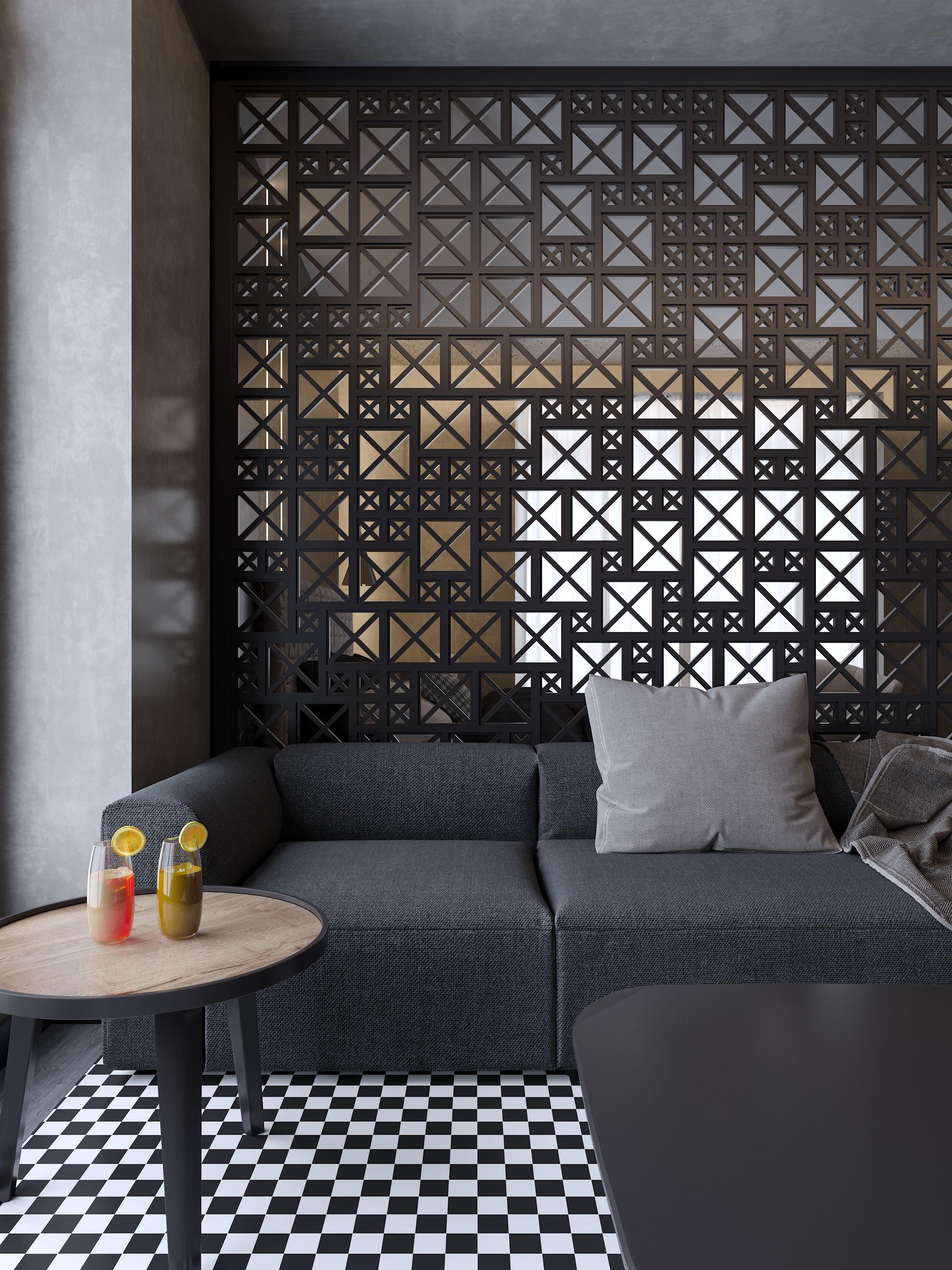 Modern Apartment for single people 3D model_11