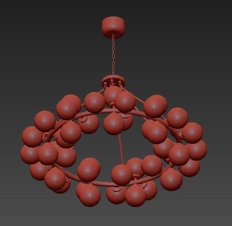 Satin gold Hoffmann Chandelier 3D model_4