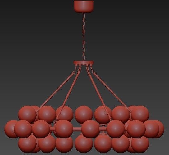 Satin gold Hoffmann Chandelier 3D model_3