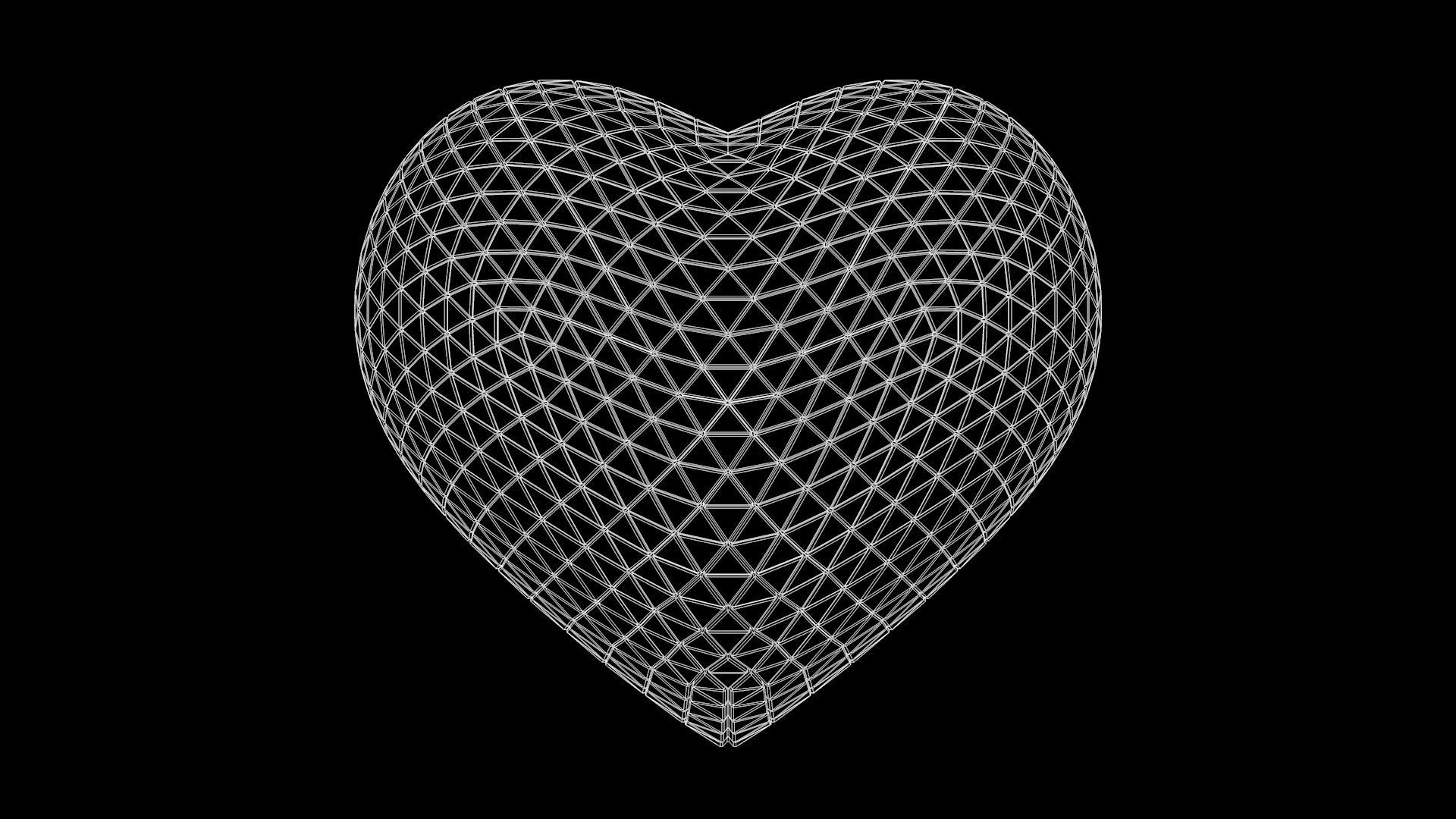 Heart Low-poly 3D model_6