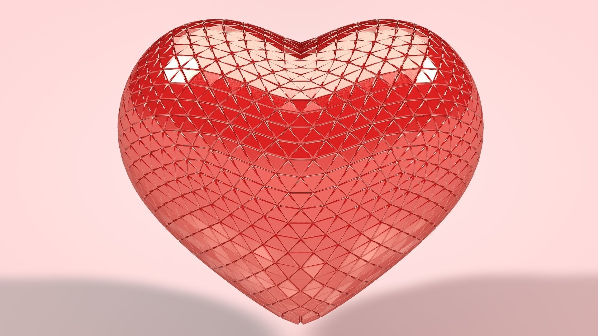 Heart Low-poly 3D model_5