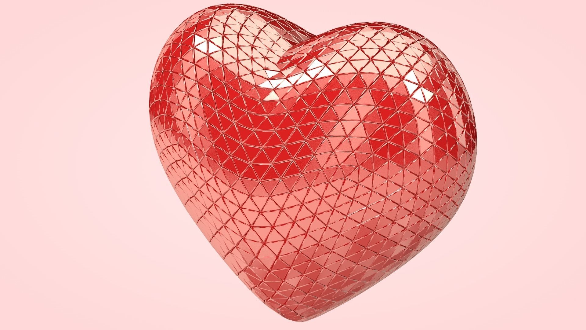 Heart Low-poly 3D model_2