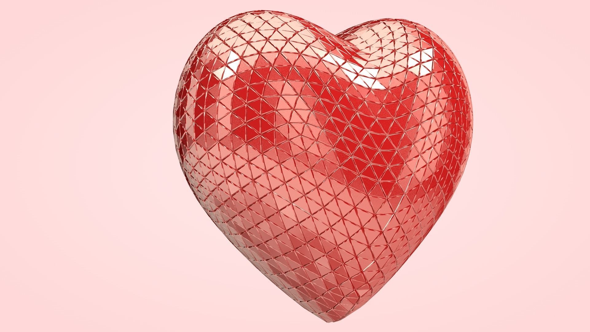 Heart Low-poly 3D model_3