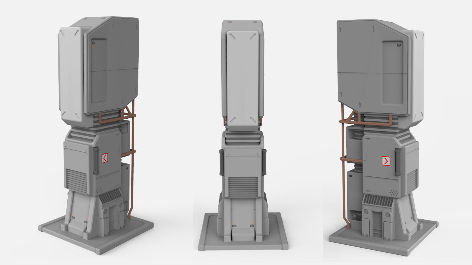 sci-fi Architecture kitbash 4 3D model_9