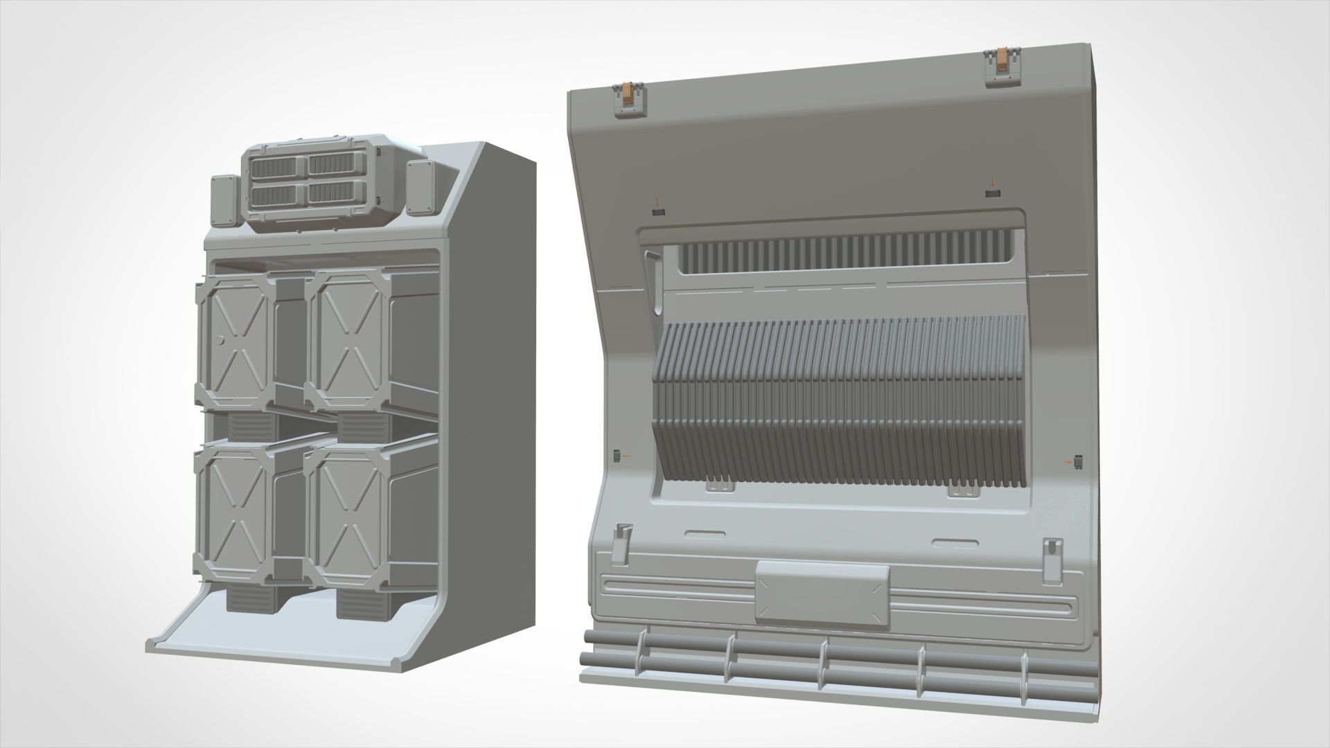 sci-fi Architecture kitbash 4 3D model_5