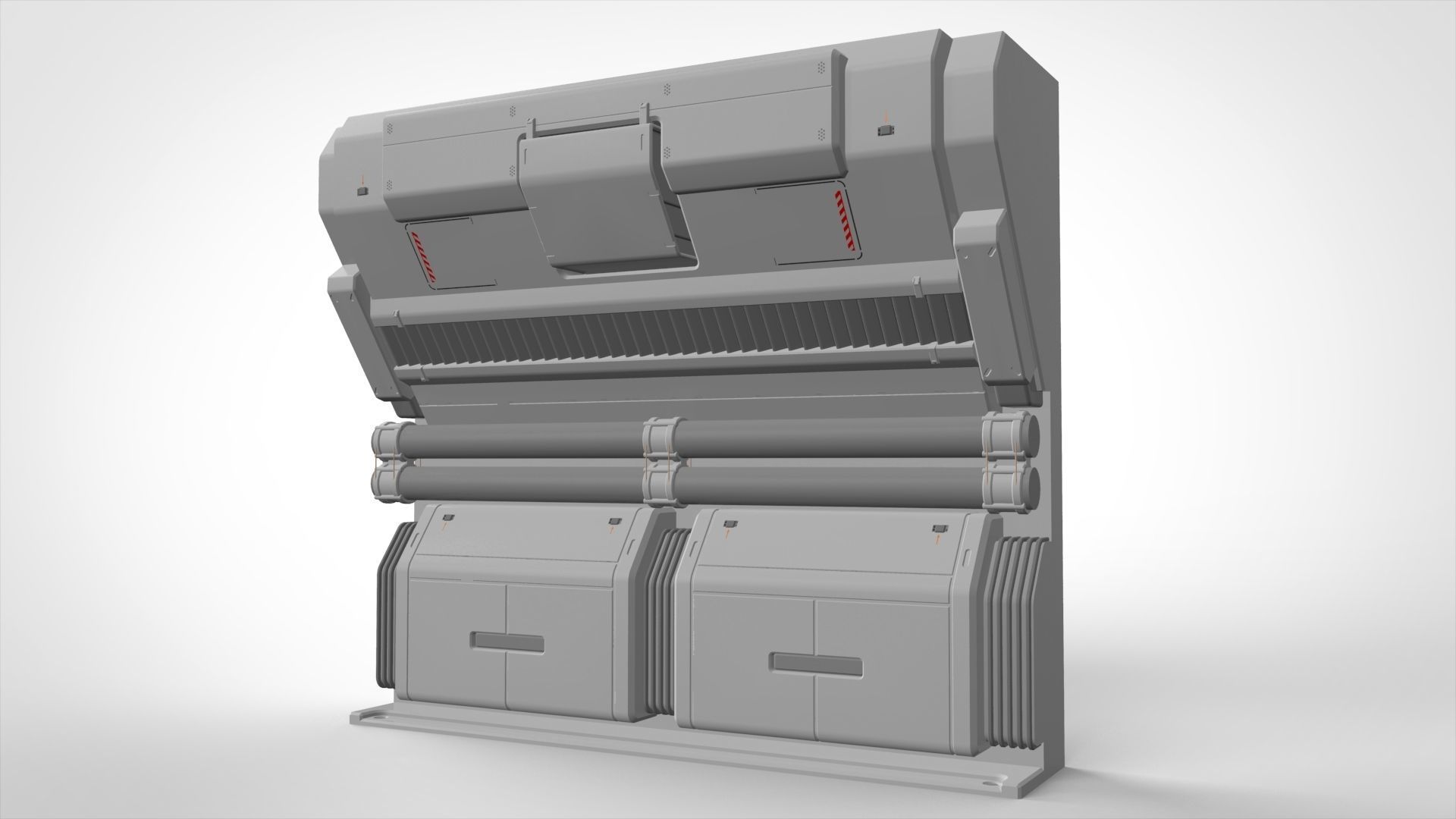 sci-fi Architecture kitbash 4 3D model_6