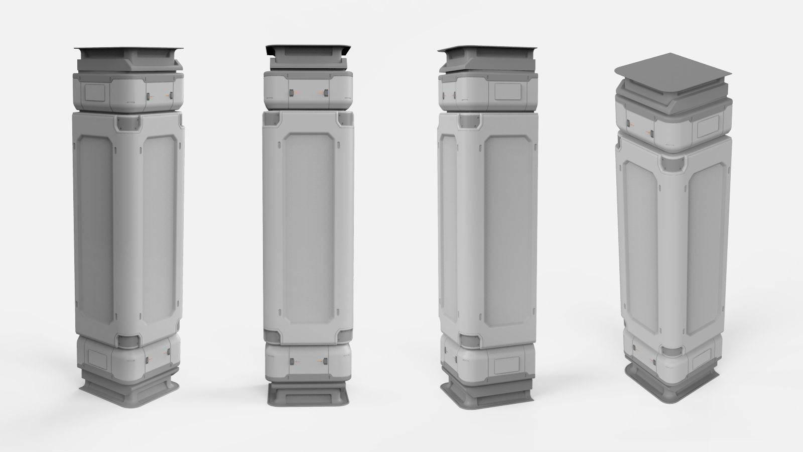 sci-fi Architecture kitbash 4 3D model_16