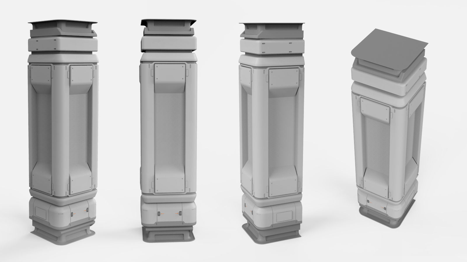 sci-fi Architecture kitbash 4 3D model_15