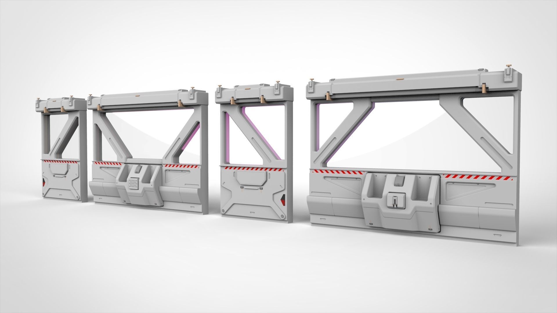 sci-fi Architecture kitbash 4 3D model_11