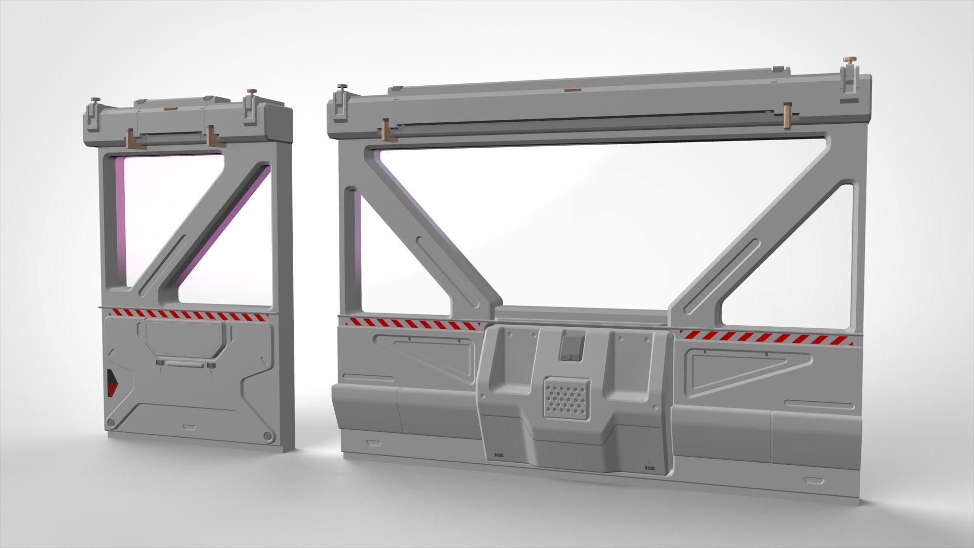 sci-fi Architecture kitbash 4 3D model_12