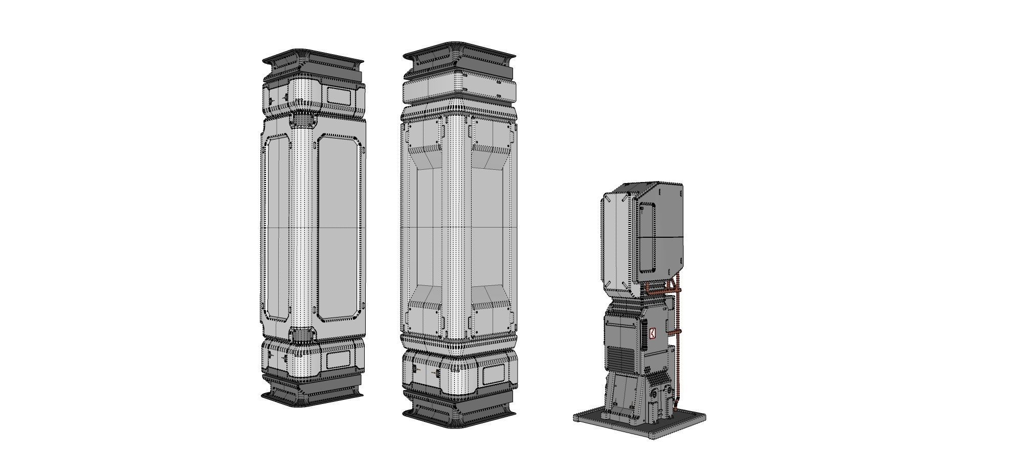 sci-fi Architecture kitbash 4 3D model_26
