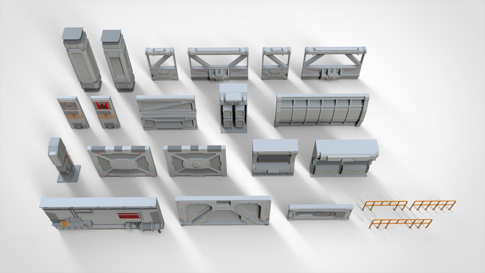 sci-fi Architecture kitbash 4 3D model_3