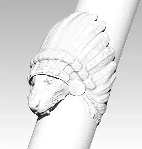 Cat Puma Tiger Lion Angry Wild Indian chief king detailed RING