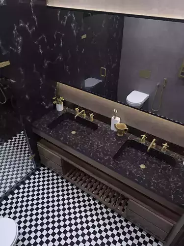 Modern Apartment for single people Bathroom 3D model