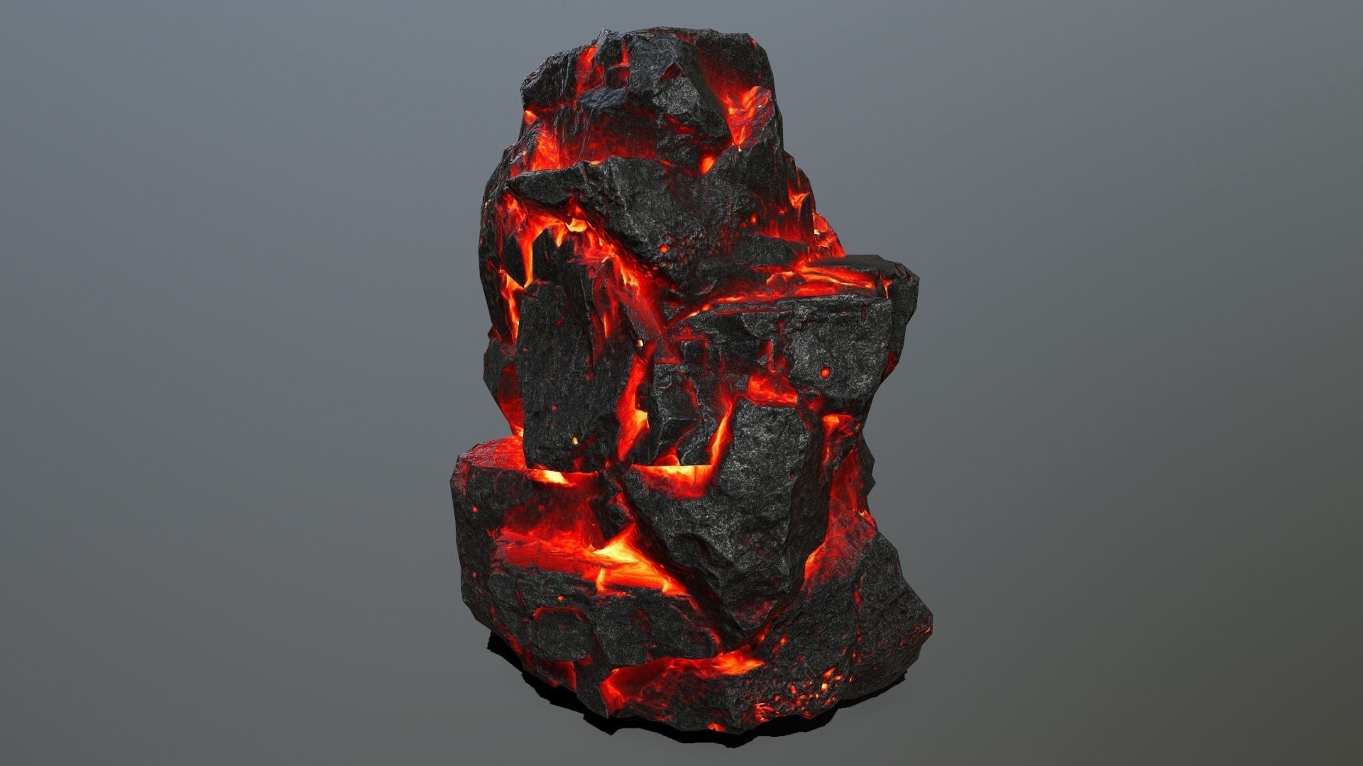 lava rocks Low-poly 3D model_8