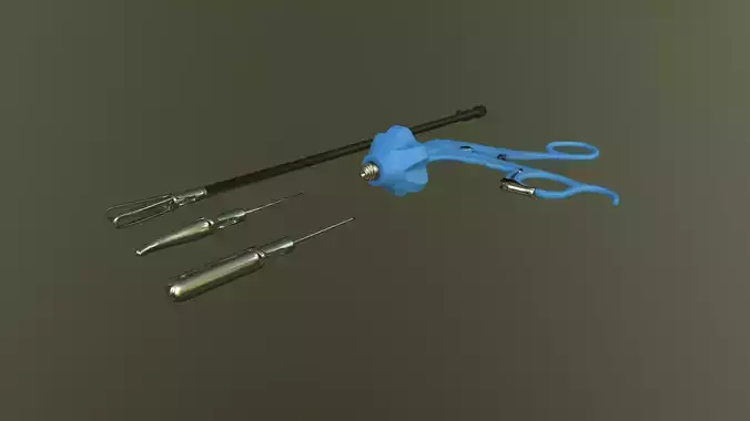 Laparoscopic tool for med VR training simulator Low-poly 3D model