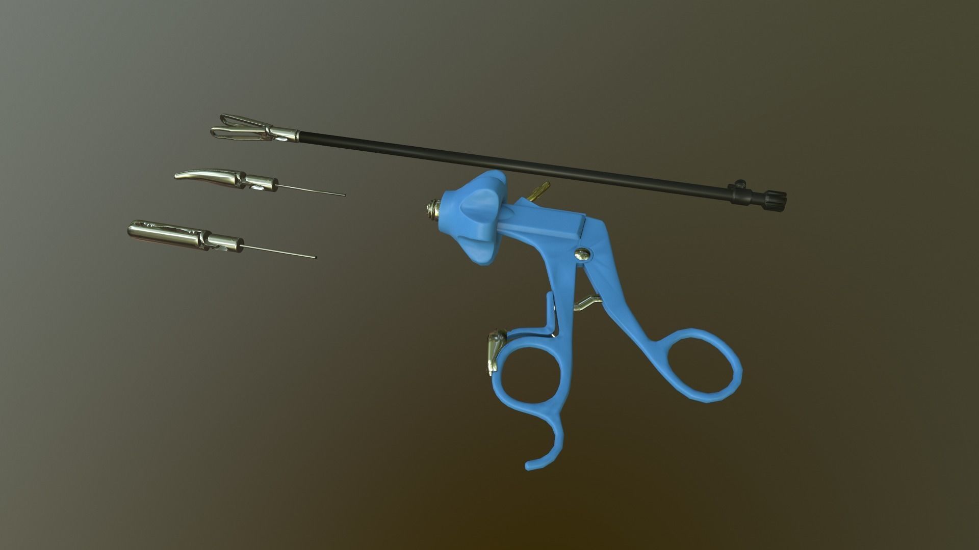 Laparoscopic tool for med VR training simulator Low-poly 3D model_2