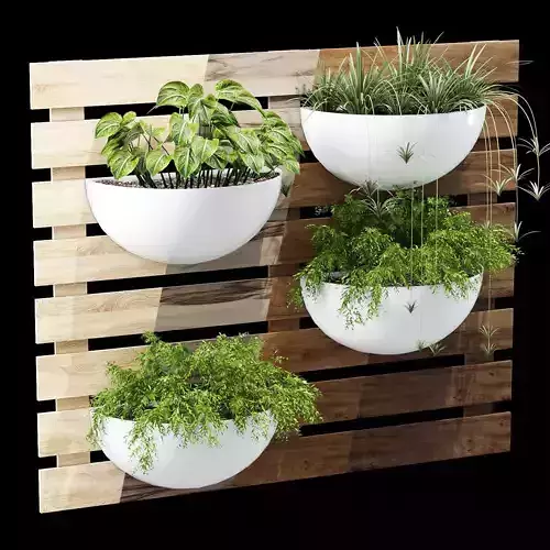 Wilcoxen four planters on wooden wall