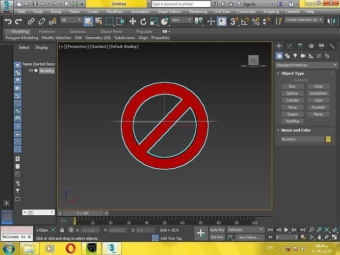 No entry sign 3d print 3D print model