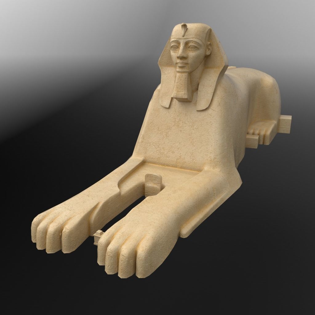The Great Sphinx of Giza Low-poly 3D model_4