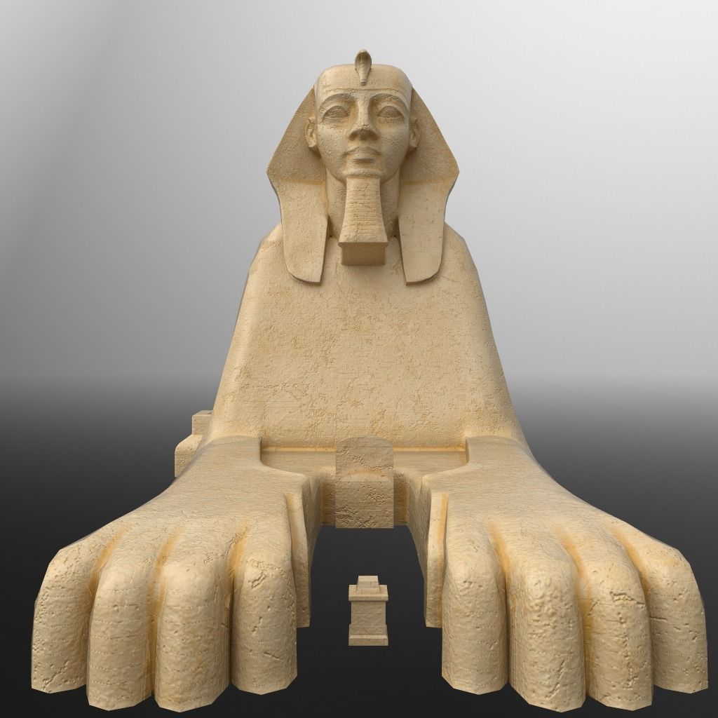 The Great Sphinx of Giza Low-poly 3D model_7