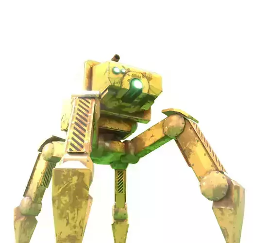 Sentry robot quadruped Low-poly 3D model
