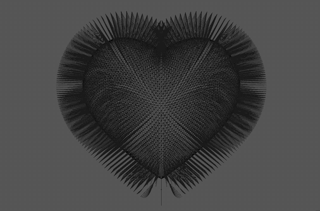 Heart - Fluffy Cushion  Low-poly 3D model_9