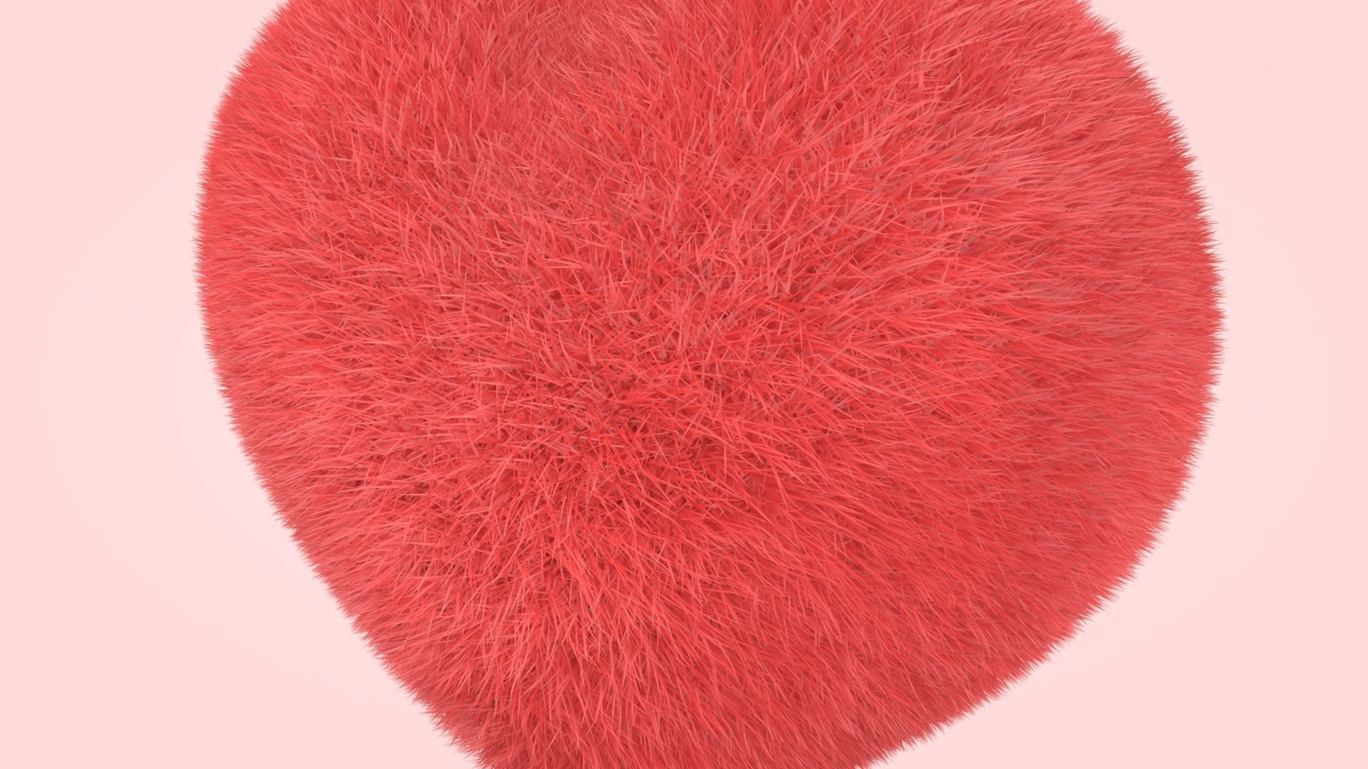 Heart - Fluffy Cushion  Low-poly 3D model_3