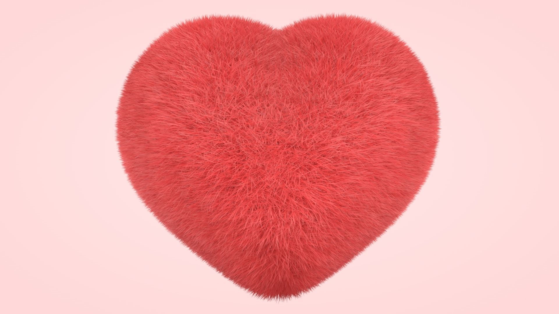 Heart - Fluffy Cushion  Low-poly 3D model_14