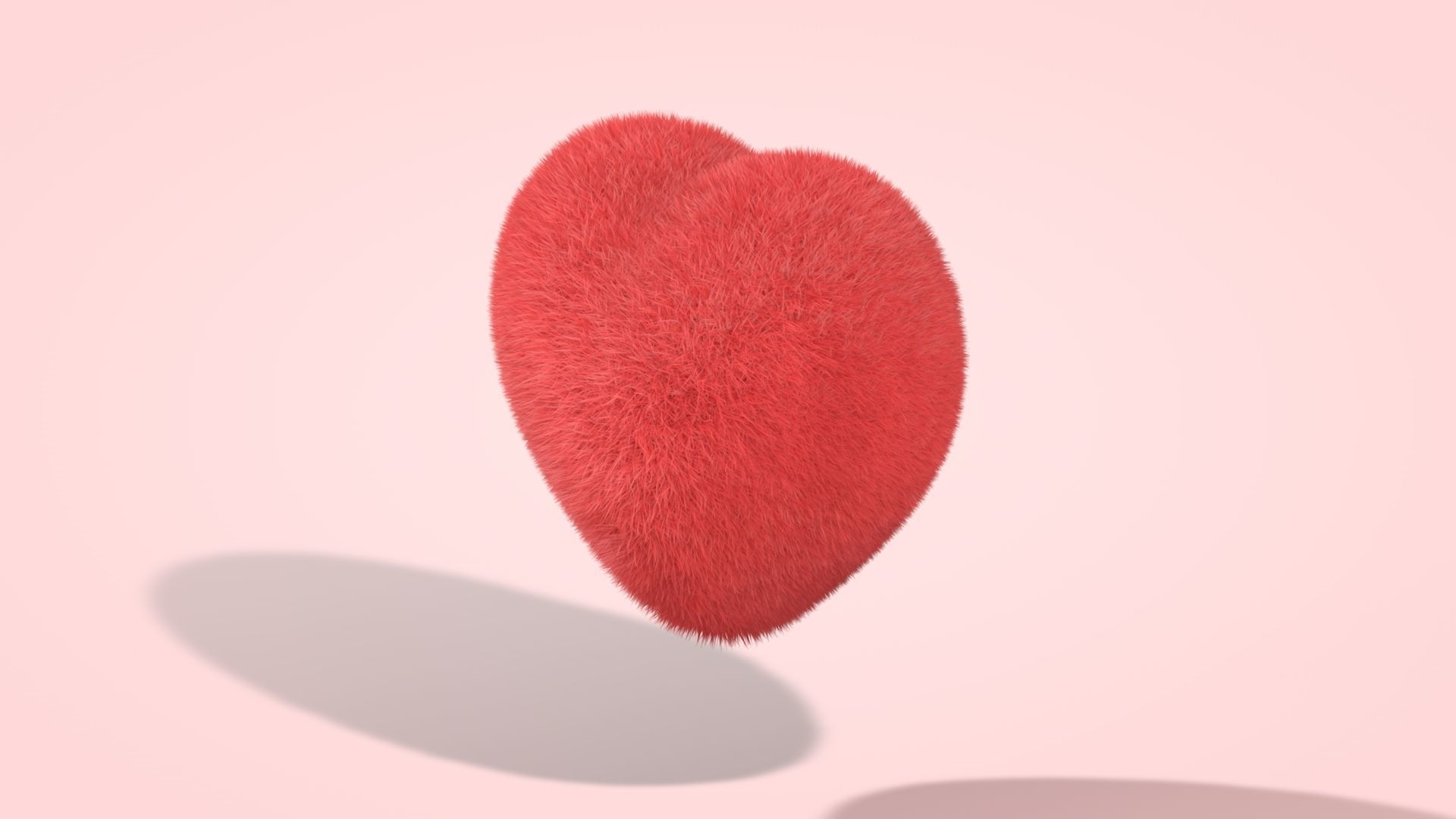 Heart - Fluffy Cushion  Low-poly 3D model_17