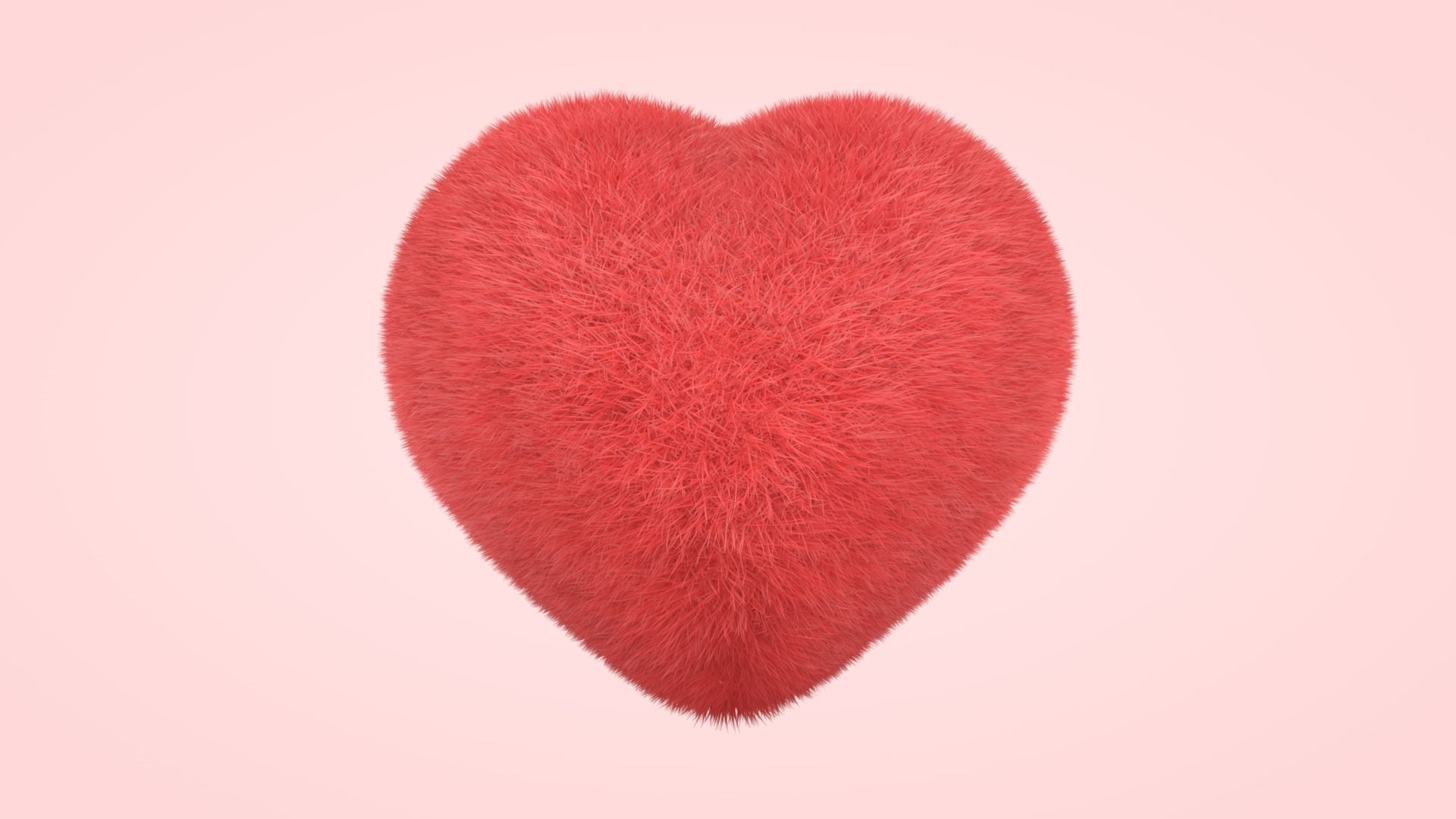 Heart - Fluffy Cushion  Low-poly 3D model_11