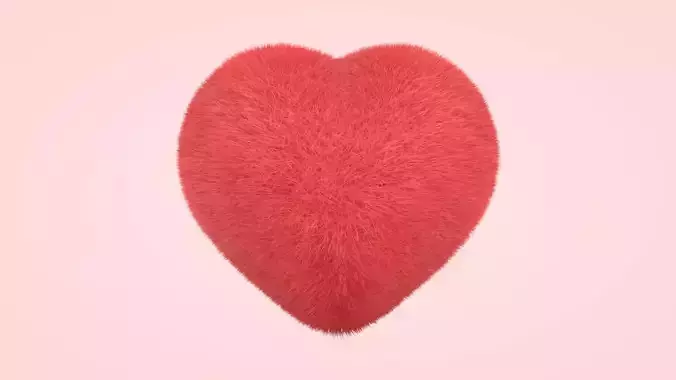 Heart - Fluffy Cushion  Low-poly 3D model
