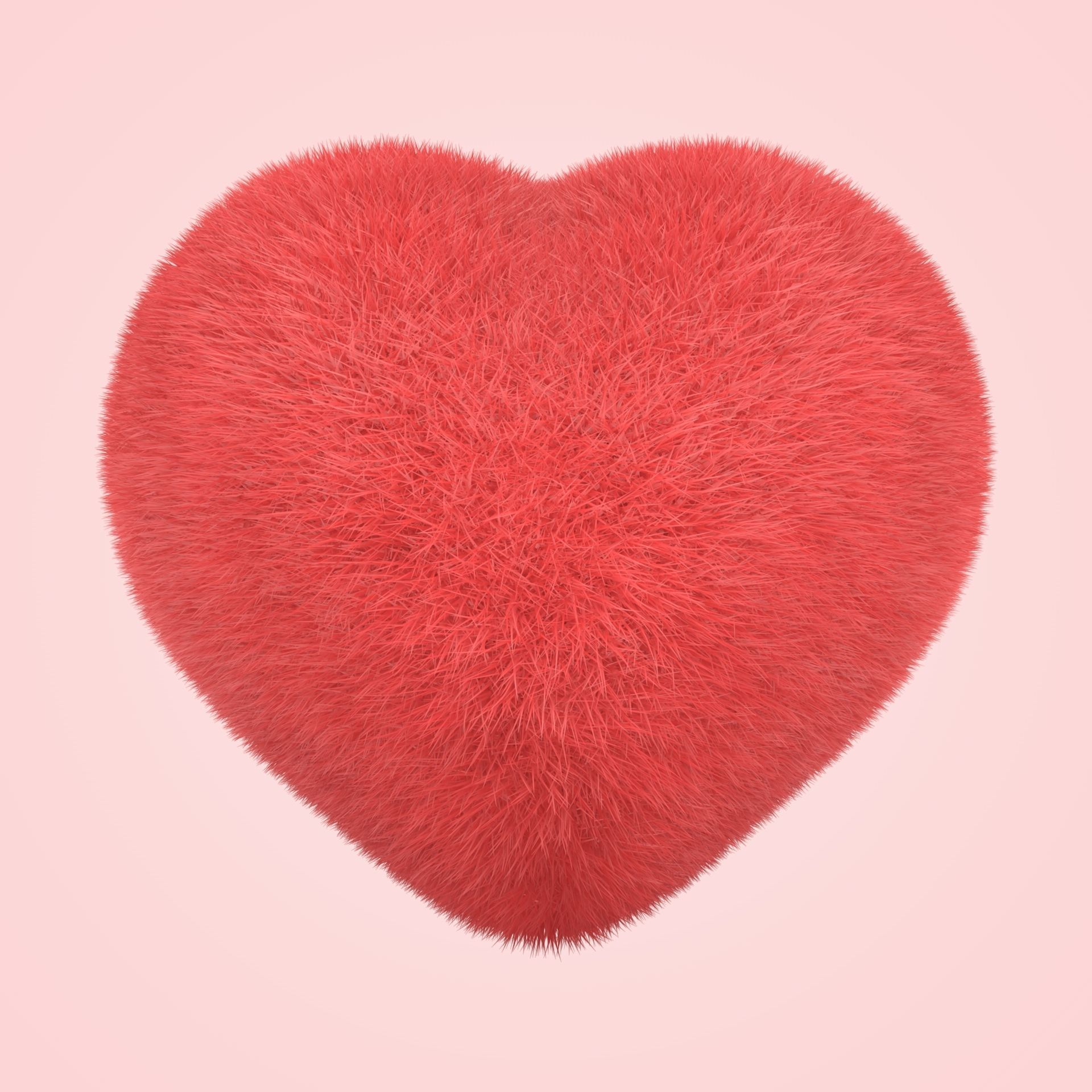 Heart - Fluffy Cushion  Low-poly 3D model_7