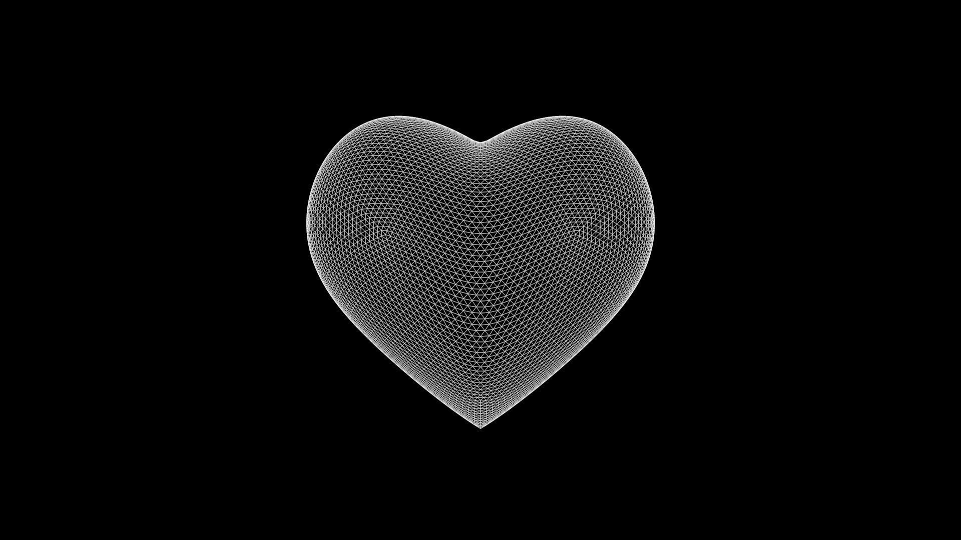 Heart - Fluffy Cushion  Low-poly 3D model_8