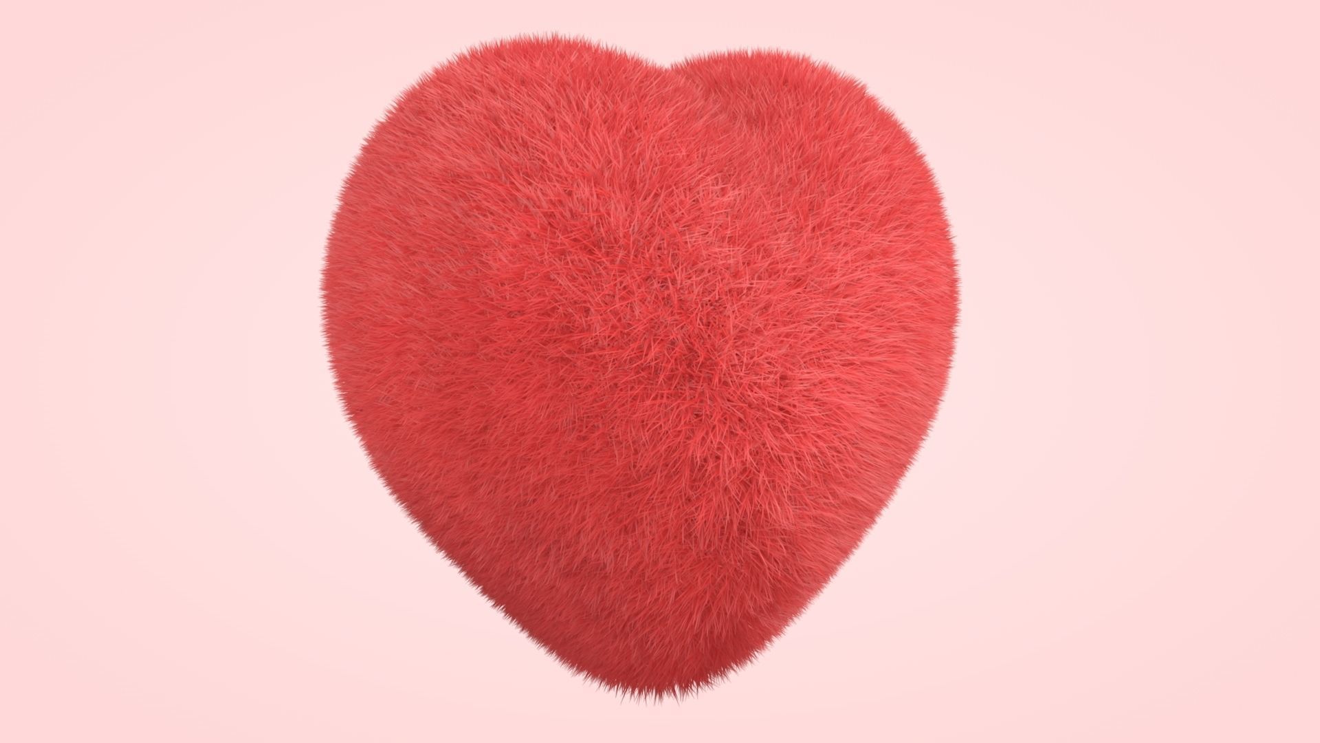 Heart - Fluffy Cushion  Low-poly 3D model_12