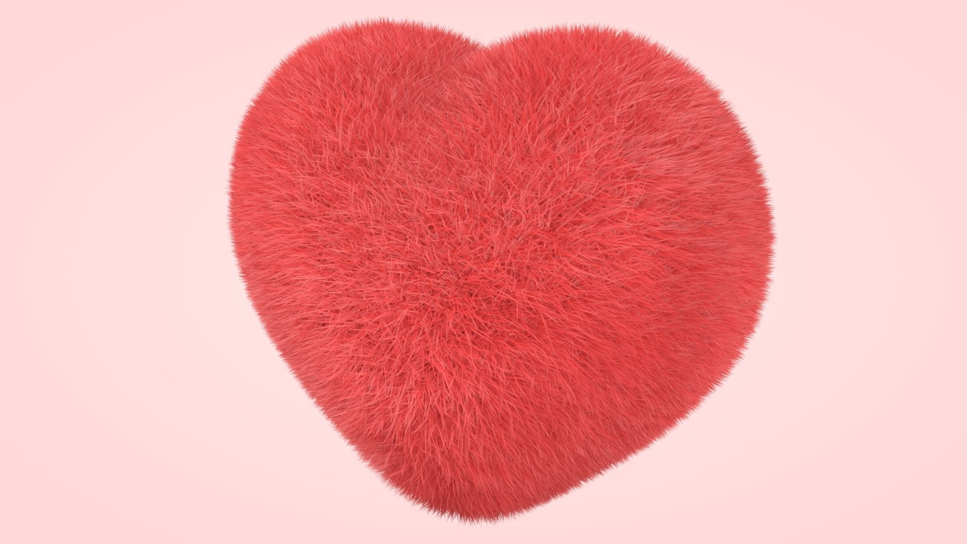 Heart - Fluffy Cushion  Low-poly 3D model_15