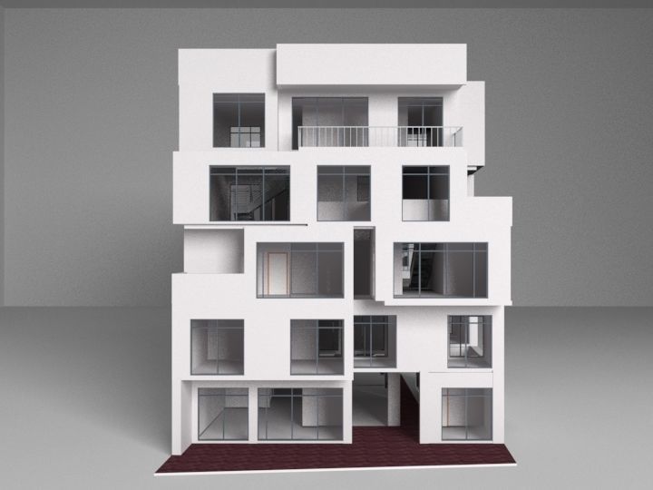 Futuristic building 3D model_4