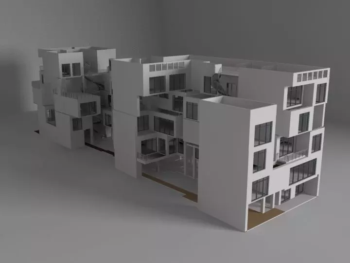 Futuristic building 3D model_0