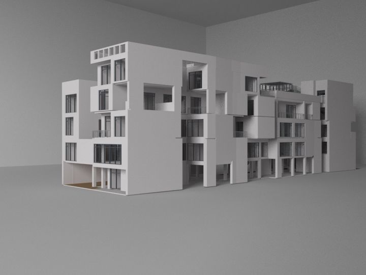 Futuristic building 3D model_1