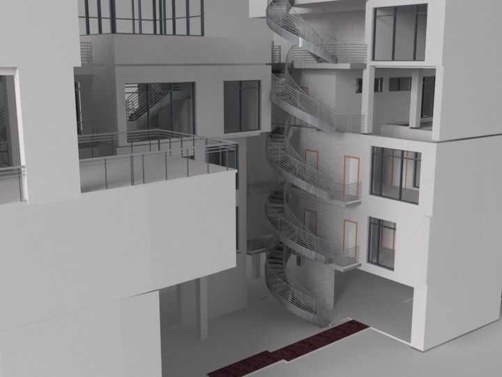 Futuristic building 3D model_7