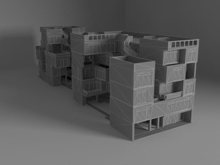 Futuristic building 3D model_10