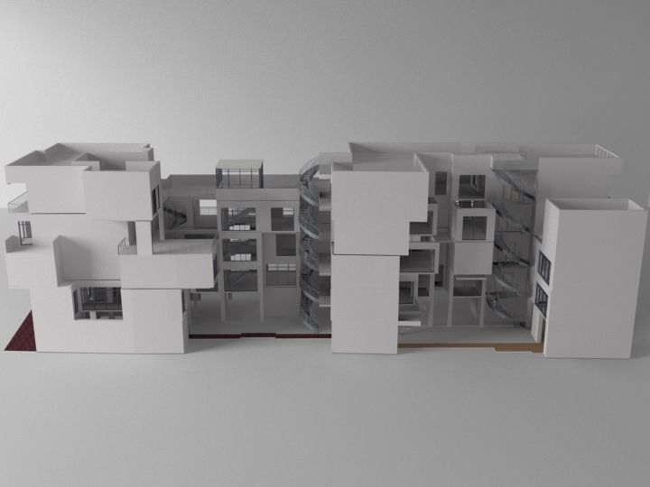 Futuristic building 3D model_6