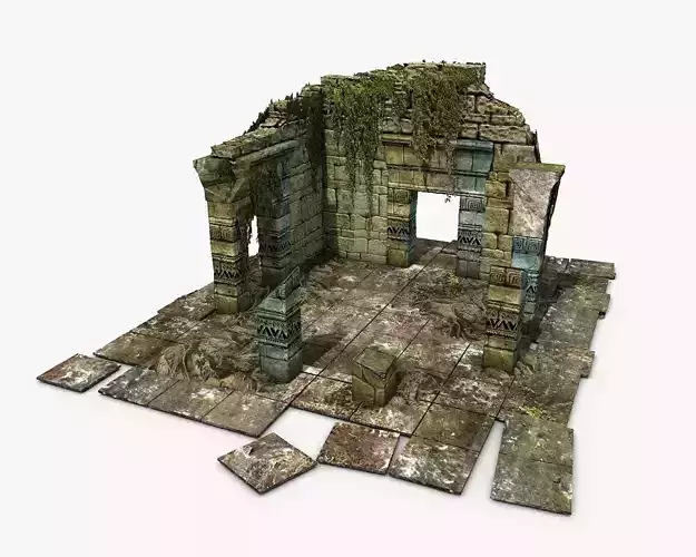 Jungle ruins with ivy