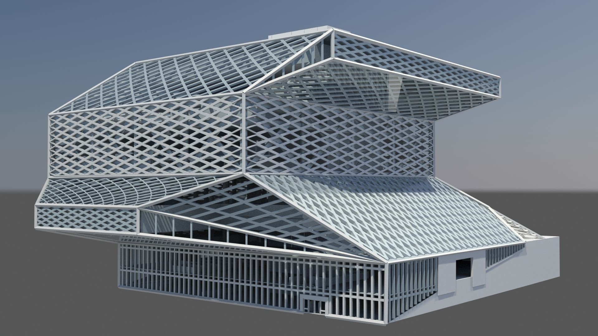 Seattle Public Library  3D model_2