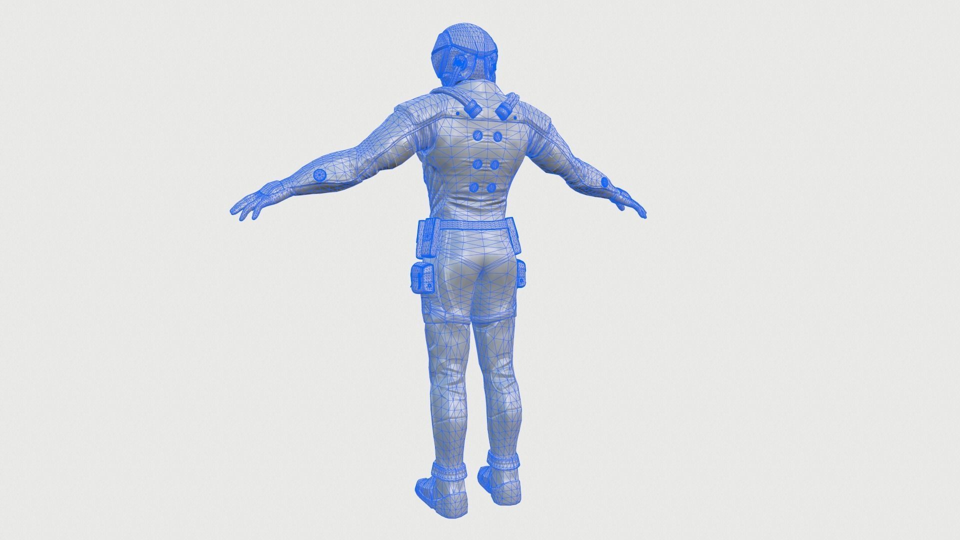 Character Scifi Recon Low-poly 3D model_10