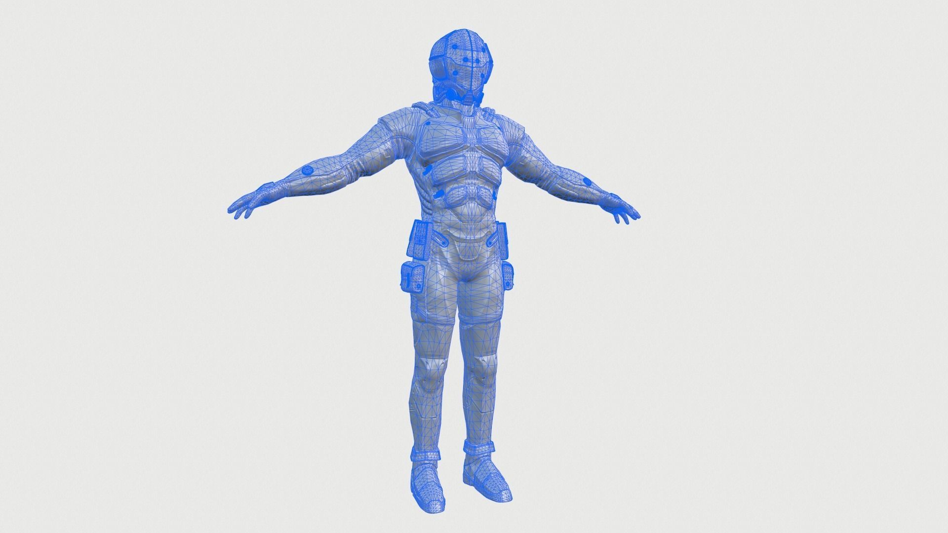 Character Scifi Recon Low-poly 3D model_9