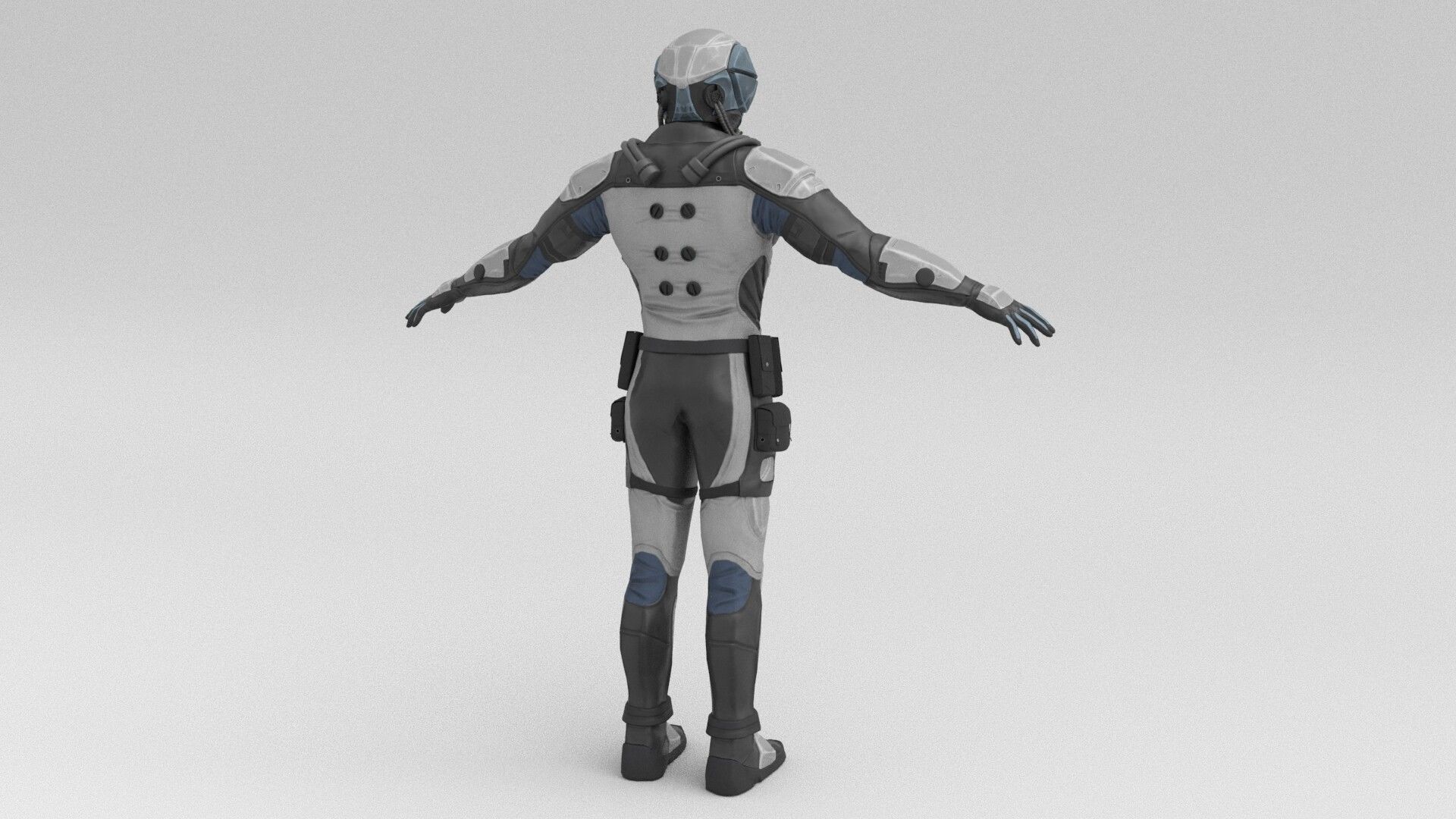Character Scifi Recon Low-poly 3D model_3